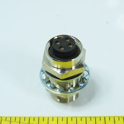 Panel Mount Bulkhead Circular Connector 24V 4-Pin Male x Female