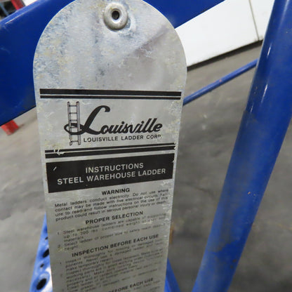 48" Working Height Self Locking 5 Step Rolling Ladder 10" x 24" Platform