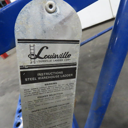 48" Working Height Self Locking 5 Step Rolling Ladder 10" x 24" Platform