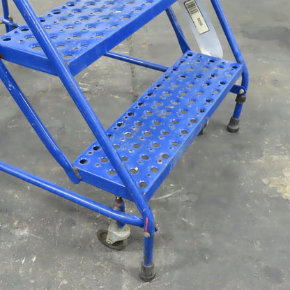 48" Working Height Self Locking 5 Step Rolling Ladder 10" x 24" Platform