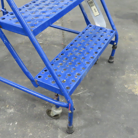 48" Working Height Self Locking 5 Step Rolling Ladder 10" x 24" Platform