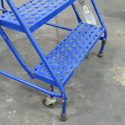 48" Working Height Self Locking 5 Step Rolling Ladder 10" x 24" Platform