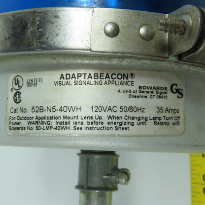 Edwards 52B-N5-40WH Adaptabeacon Blue Strobe Light 120V 0.35A