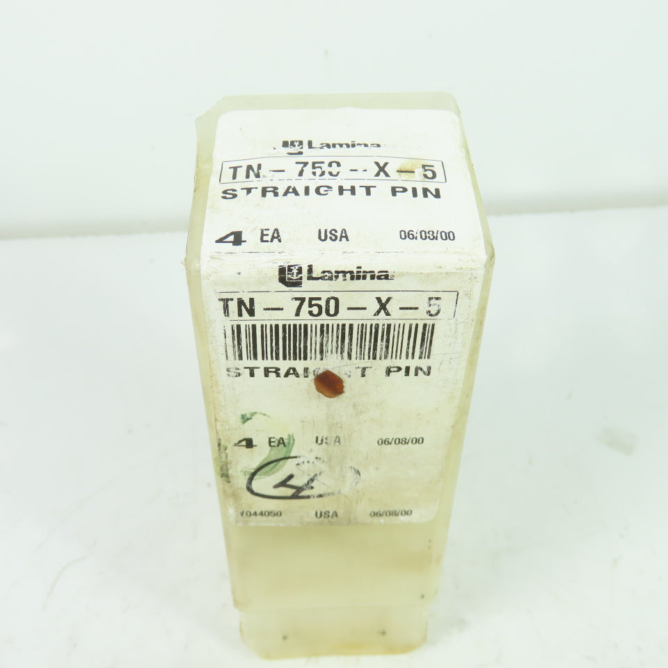 Lamina TN-750-X-5 Steel Straight Pin Press Fit 5" OAL 3/4" OD Lot Of 4