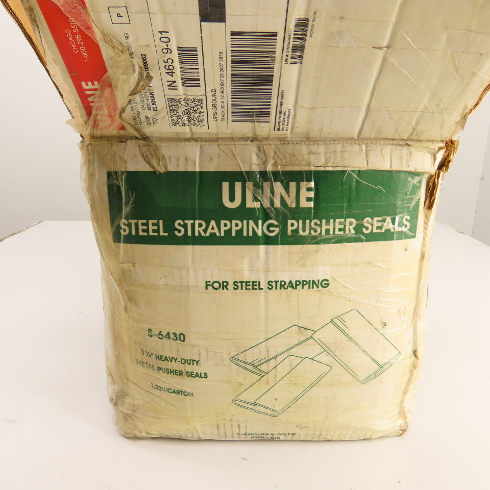 Uline S-6430 1-1/4" Heavy Duty Metal Strapping Banding Pusher Seals Approx 1000