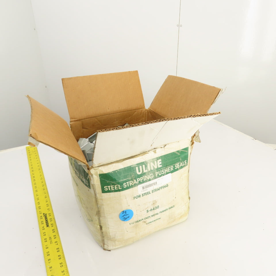Uline S-6430 1-1/4" Heavy Duty Metal Strapping Banding Pusher Seals Approx 1000