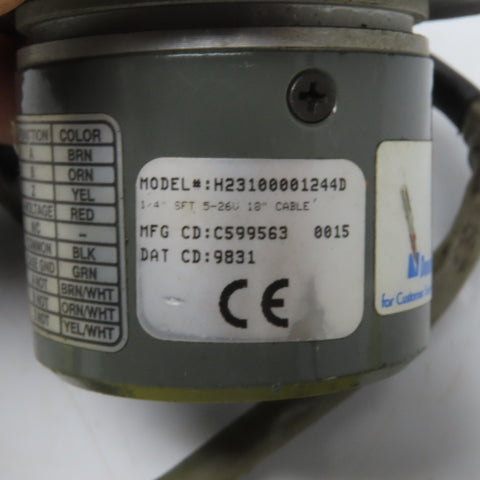 Dynapar H23100001244D Encoder 1/4" Shaft 5-26V