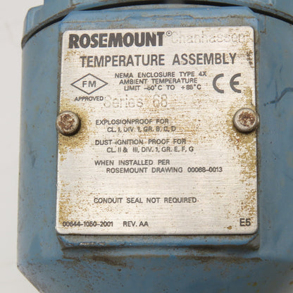 Rosemount Series 68 Temperature Sensor 1" Stainless Steel Flange 6" Probe