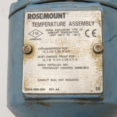Rosemount Series 68 Temperature Sensor 1" Stainless Steel Flange 6" Probe