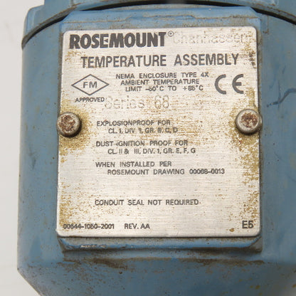 Rosemount Series 68 Temperature Sensor 1" Stainless Steel Flange 6" Probe