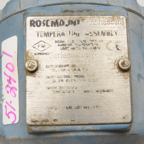 Rosemount Series 68 Temperature Sensor 1/2" NPT Stainless Steel 12" Probe