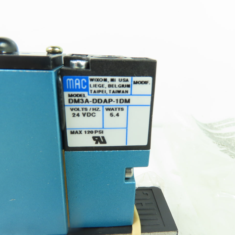 Mac 92B-FAB-BJ4-DM-DDAP-1DM Pneumatic Solenoid Valve 35-120PSI 24VDC NEW