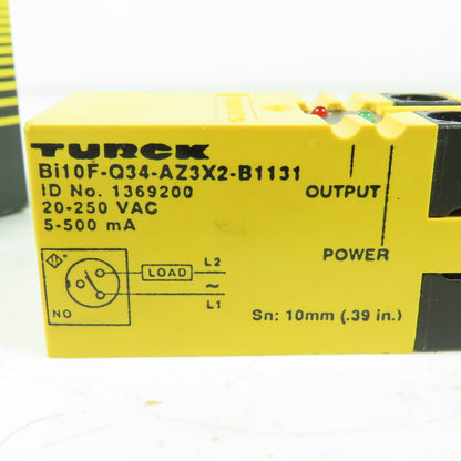 Turck Bi10F-Q34-AZ3X2-B1131 Inductive Proximity Sensor 20-250VAC 5-500mA