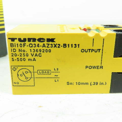 Turck Bi10F-Q34-AZ3X2-B1131 Inductive Proximity Sensor 20-250VAC 5-500mA
