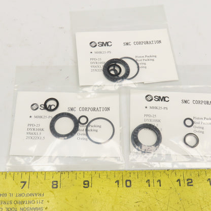 SMC MHK25-PS Parallel Gripper Seal Kit Lot Of 3