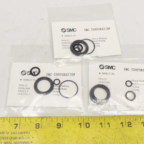 SMC MHK25-PS Parallel Gripper Seal Kit Lot Of 3