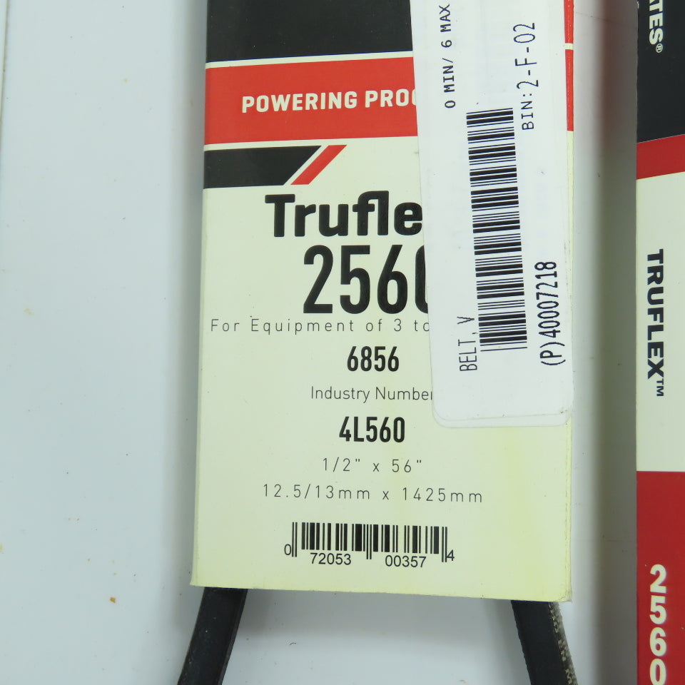Gates 4L560 Truflex 2560 V-Belt 4L Section 1/2" x 56" Long Lot of 4
