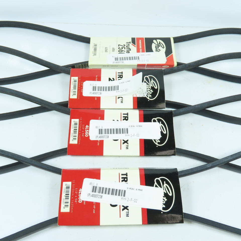 Gates 4L560 Truflex 2560 V-Belt 4L Section 1/2" x 56" Long Lot of 4