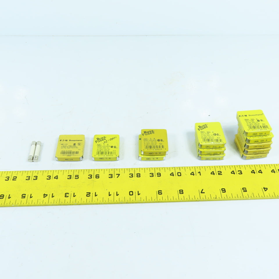 Bussmann GMC, GMA, ABC Huge Lot Of Misc Fuses 500mA, 1A, 2A, 5A, 59 Pieces