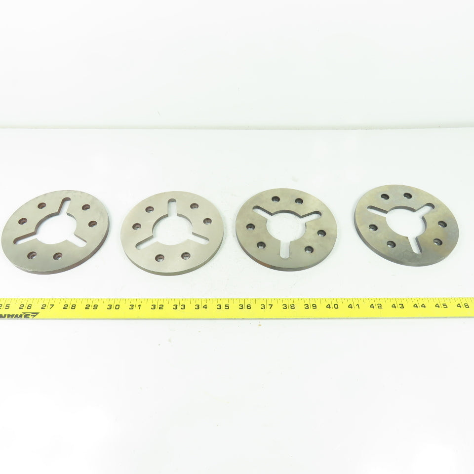 Machine Chuck Plate 5.325" OD 2.80" ID Bore 5/16" Thick Lot Of 4