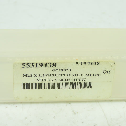 GF Gage 55319438 Plug Thread Gage M18x1.5 Thread 6H Go PD 17.026 NoGo PD 17.216