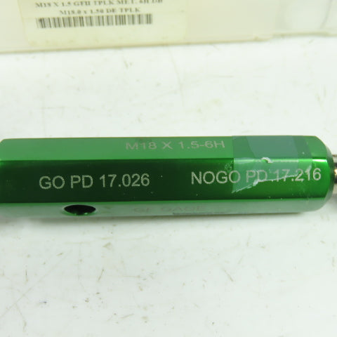 GF Gage 55319438 Plug Thread Gage M18x1.5 Thread 6H Go PD 17.026 NoGo PD 17.216