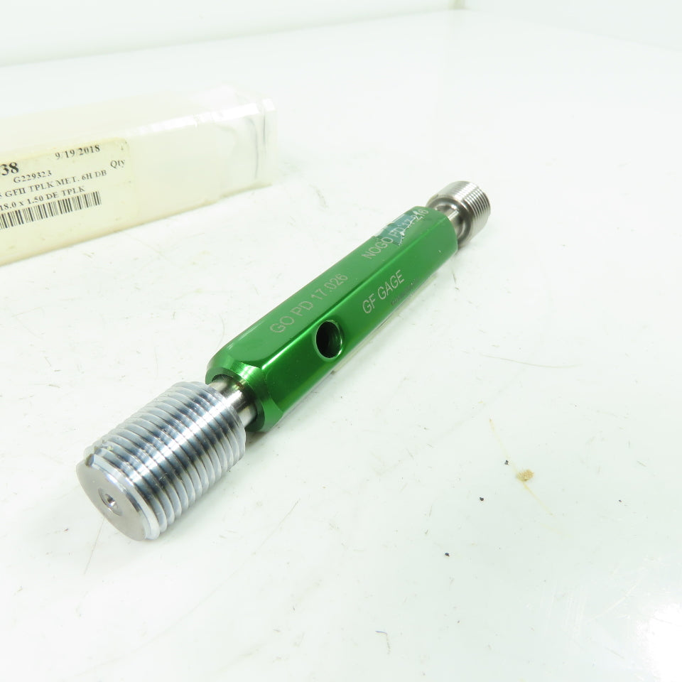 GF Gage 55319438 Plug Thread Gage M18x1.5 Thread 6H Go PD 17.026 NoGo PD 17.216
