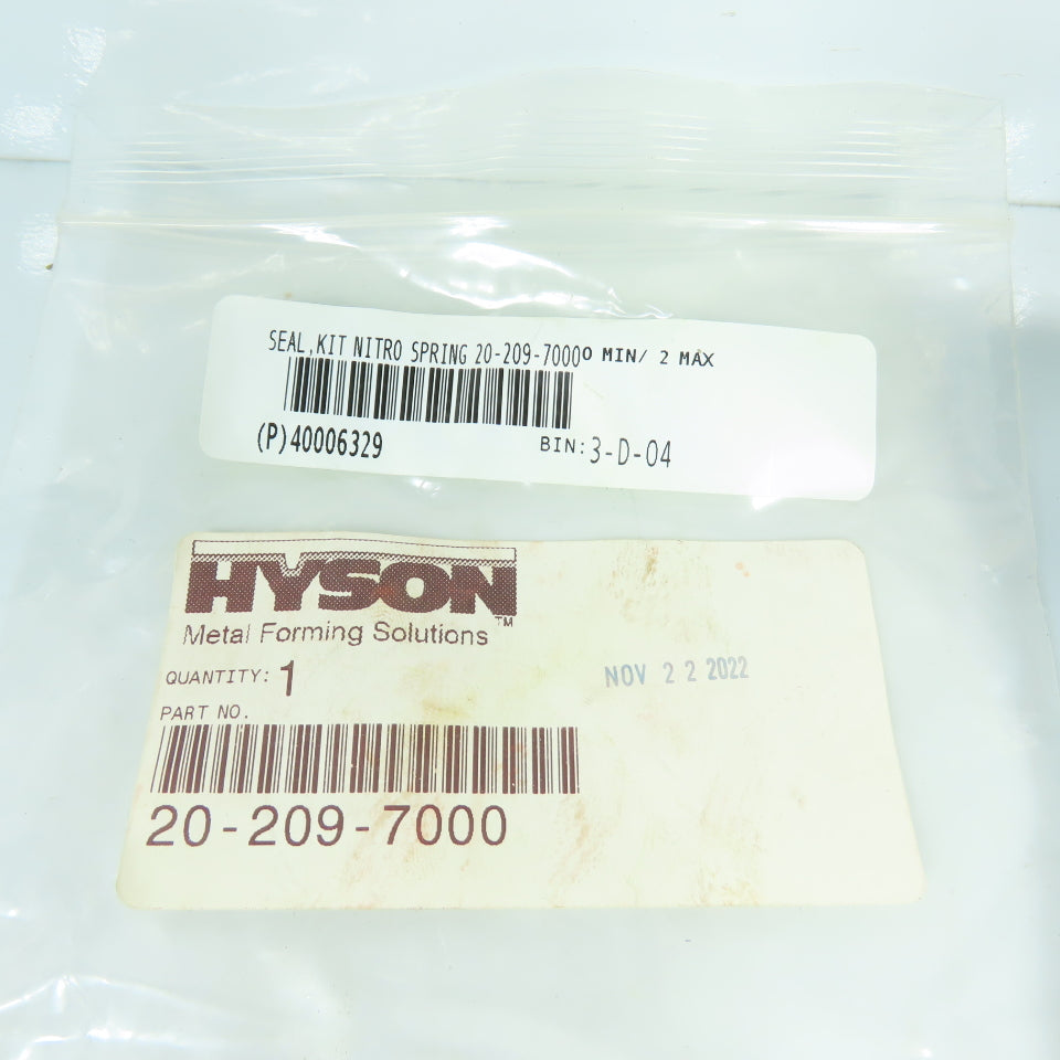 Hyson 20-209-7000 Nitrogen Spring Seal Repair Kit