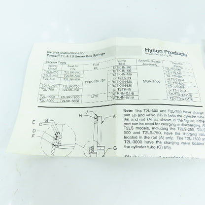 Hyson Tanker 2 T2LSK-500 Nitrogen Spring Seal Repair Kit