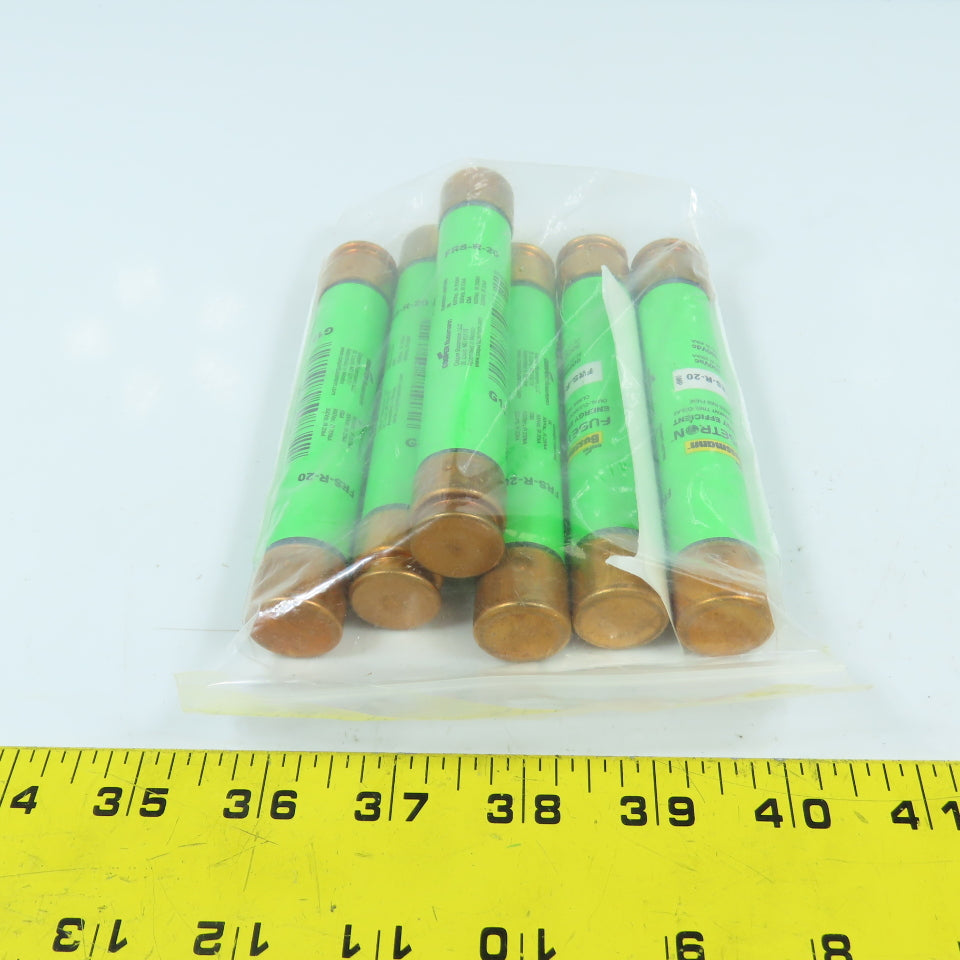 Bussmann Fuseton FRS-R-20 Energy Efficient 20A Time Delay Fuses 600VAC Lot Of 6