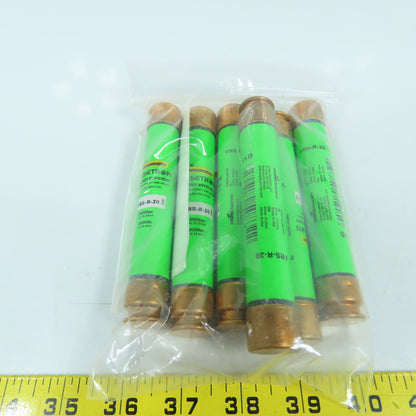 Bussmann Fuseton FRS-R-20 Energy Efficient 20A Time Delay Fuses 600VAC Lot Of 6