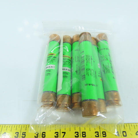 Bussmann Fuseton FRS-R-20 Energy Efficient 20A Time Delay Fuses 600VAC Lot Of 6