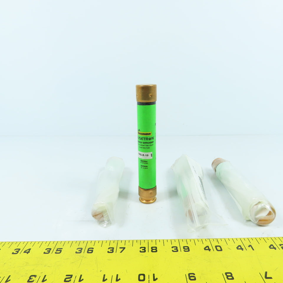 Bussmann Fuseton FRS-R-10 Energy Efficient 10A Time Delay Fuses 600VAC Lot Of 4