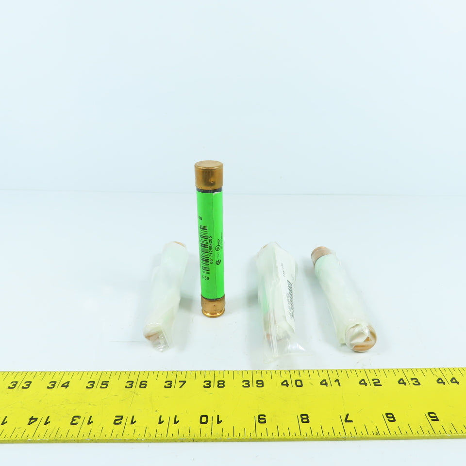 Bussmann Fuseton FRS-R-10 Energy Efficient 10A Time Delay Fuses 600VAC Lot Of 4