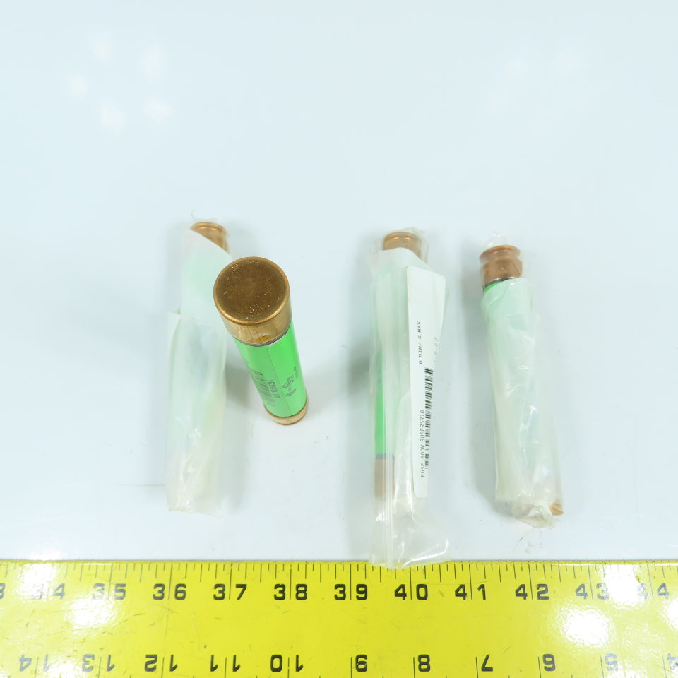 Bussmann Fuseton FRS-R-10 Energy Efficient 10A Time Delay Fuses 600VAC Lot Of 4