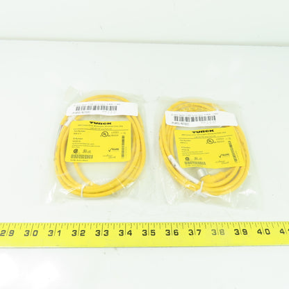Turck WKB 3T-2 Micro Fast Cordset Cable 3-Pin Female Right Angle NEW Lot of 2