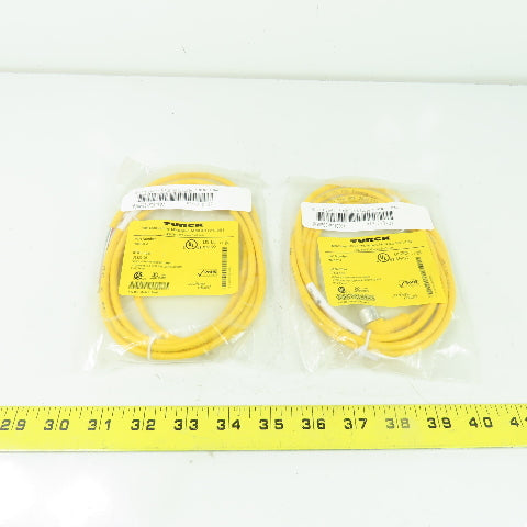 Turck WKB 3T-2 Micro Fast Cordset Cable 3-Pin Female Right Angle NEW Lot of 2