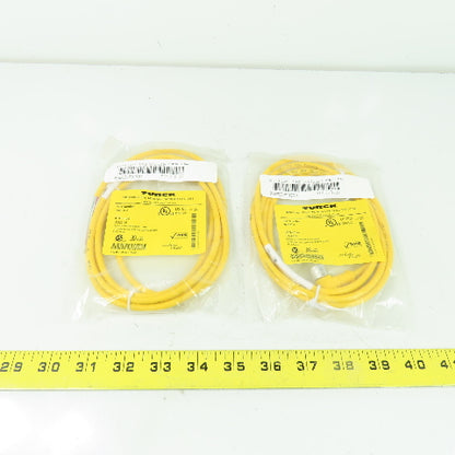 Turck WKB 3T-2 Micro Fast Cordset Cable 3-Pin Female Right Angle NEW Lot of 2