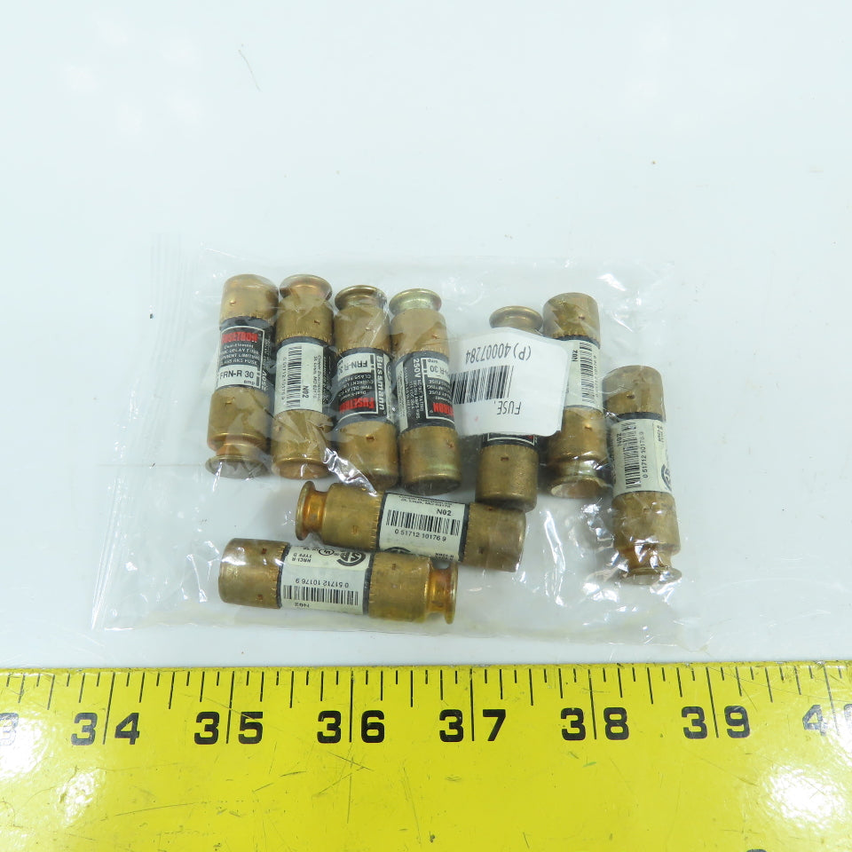 Bussmann FRN-R-30 Fusetron 30A Dual Element Time Delay Fuses 600VAC Lot Of 9