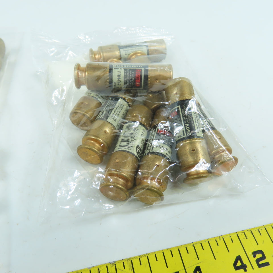 Fusetron FRN-R- 2A, 5A, 8A, 15A Dual Element Time Delay Fuses 600VAC Lot Of 33