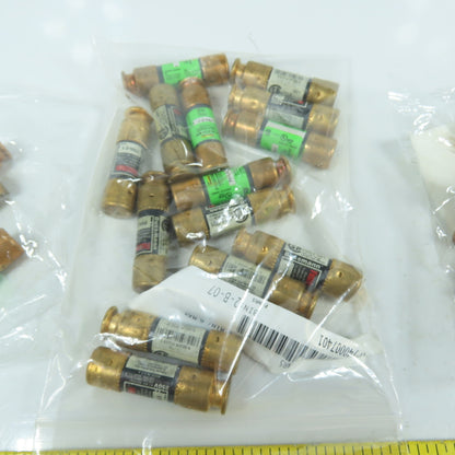 Fusetron FRN-R- 2A, 5A, 8A, 15A Dual Element Time Delay Fuses 600VAC Lot Of 33