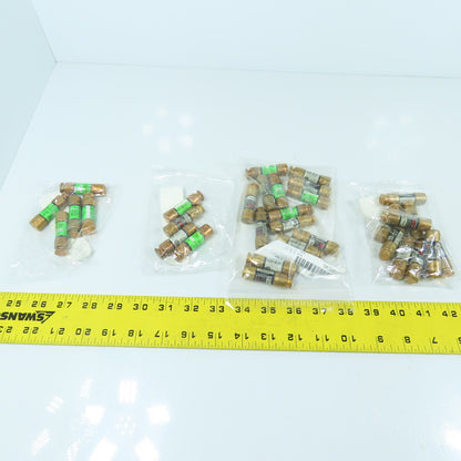 Fusetron FRN-R- 2A, 5A, 8A, 15A Dual Element Time Delay Fuses 600VAC Lot Of 33