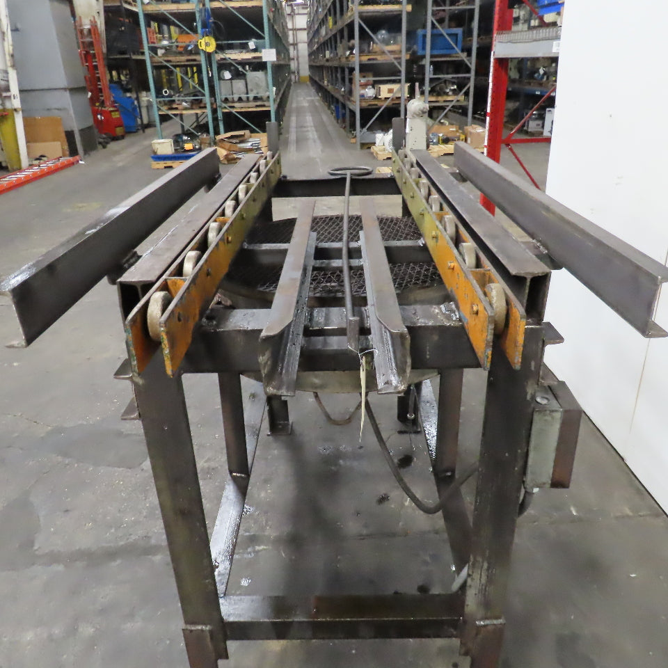 Custom Made Hot Work Oven Discharge Cooling Conveyor 24" Rail Width .75Hp 3Ph