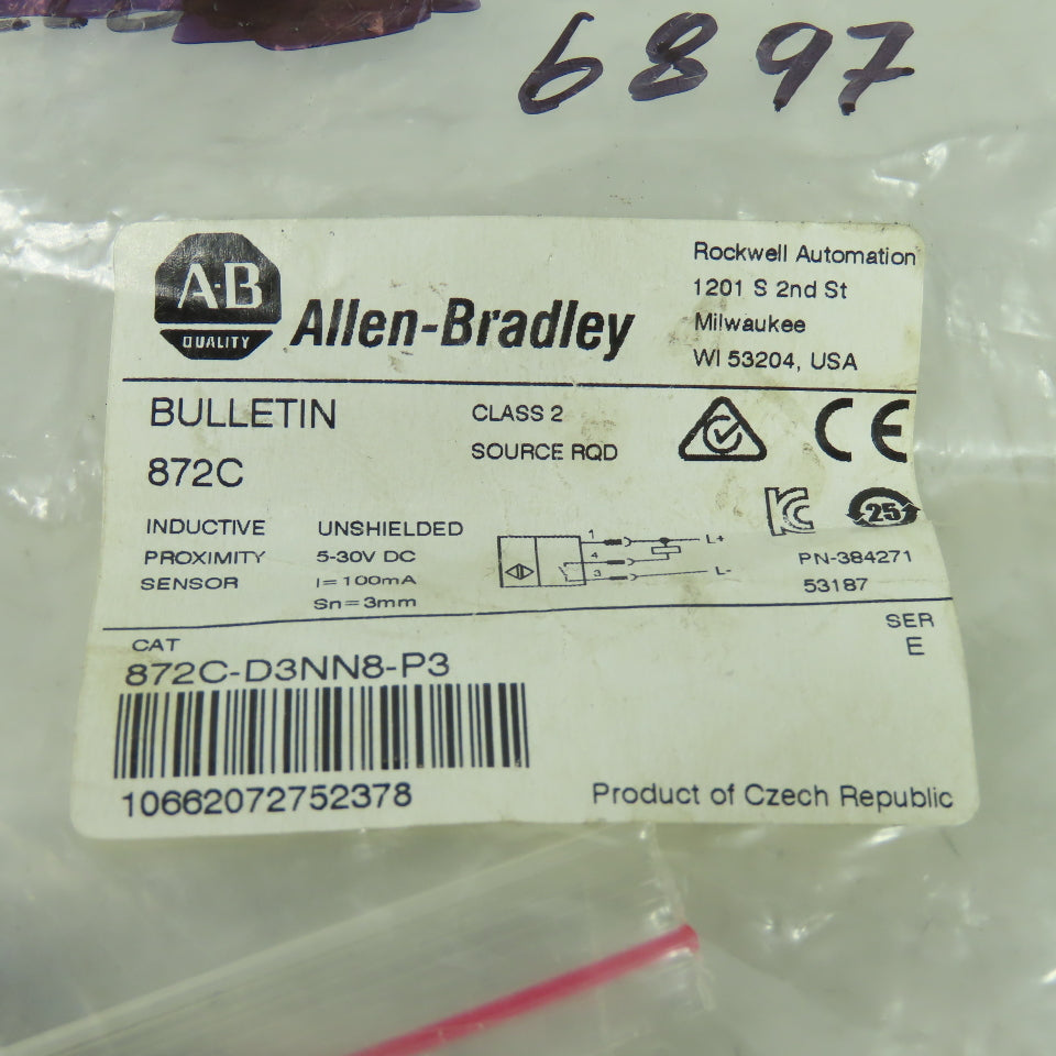 Allen Bradley 872C-D3NN8-P3 Ser E Inductive Proximity Sensor Switch 5-30VDC NEW