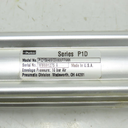 Parker P1DYS040MCE0600FFNNN 40mm Bore 600mm Stroke Double Acting Air Cylinder