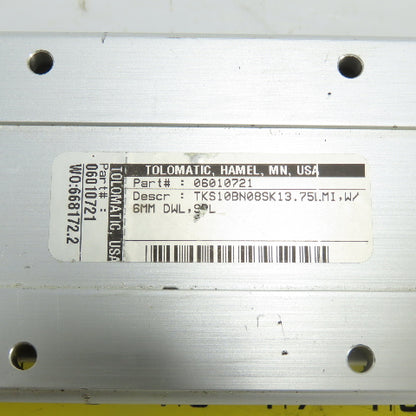 Tolomatic 06010721 TSK10BN08SK13.75LMI Rodless Linear Actuator 13-1/4" Stroke
