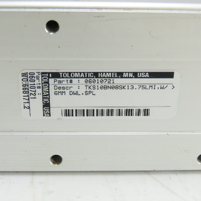 Tolomatic 06010721 TSK10BN08SK13.75LMI Ball Screw Linear Actuator 13-3/4" Stroke