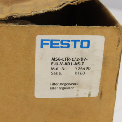Festo MS6-LFR-1/2-D7-E-U-V-AD1-AS-Z Pneumatic Filter Regulator 1/2" NPT NEW