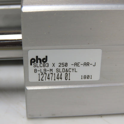 PHD SLC83 X 250 -AE-AR-J 8-L9-M Pneumatic Slide And Cylinder 250mm Stroke NEW