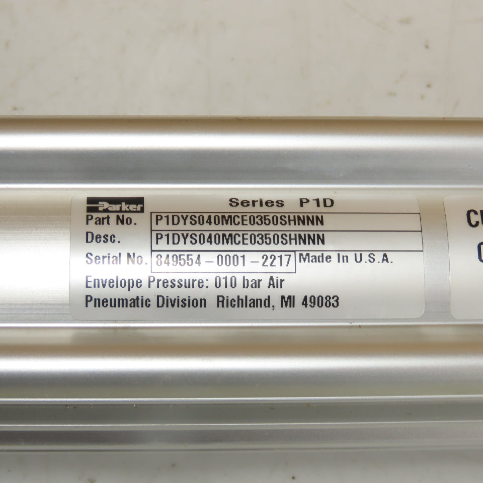 Parker P1DYS040MCE0350SHNNN Double Acting Pneumatic Cylinder 40mm B 350mm S NEW